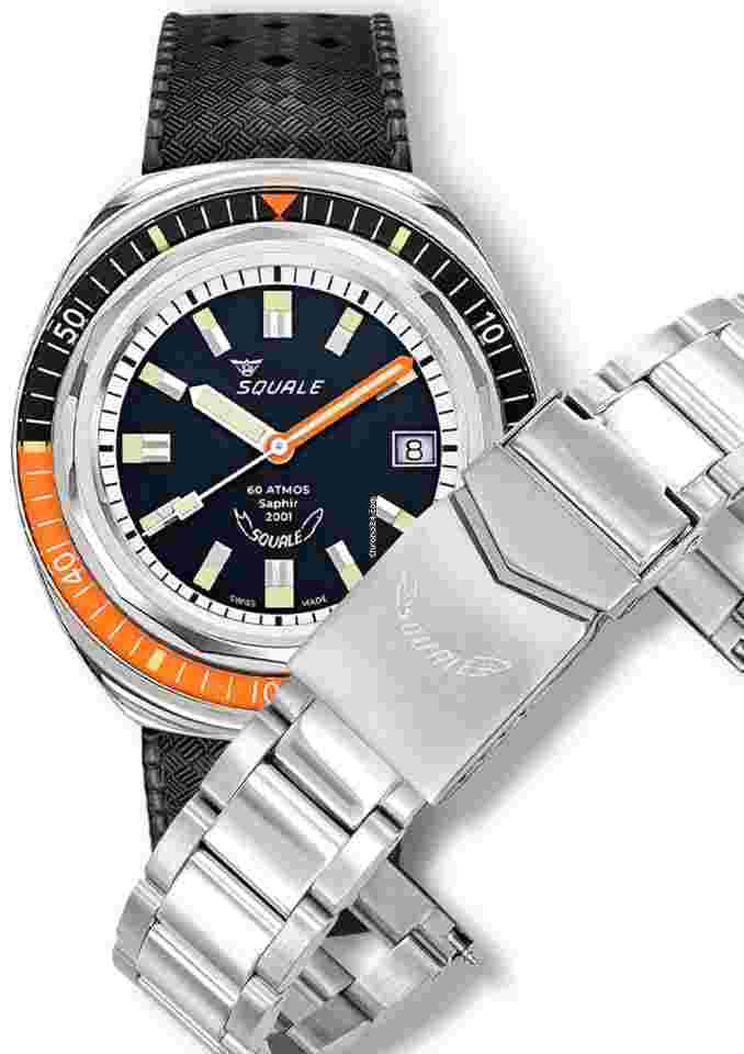 Squale
                           
                                 2001 Heritage Limited Edition - Tropical Rubber Strap + Steel Bracelet - OFFICIAL DEALER