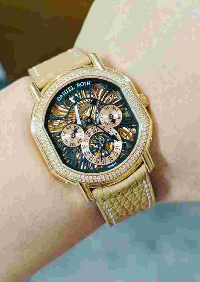 Daniel Roth
                           
                                 Perpetual Calendar Skeleton Rose Gold Diamond Watch 41MM.119.X.40