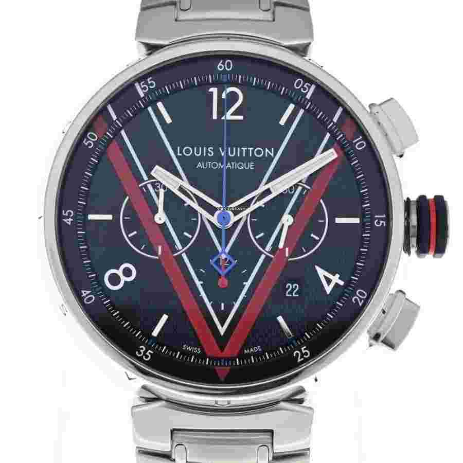 LOUIS VUITTON QA163 Tambour GM Damier World Tour Men's Watch From Japan G0814