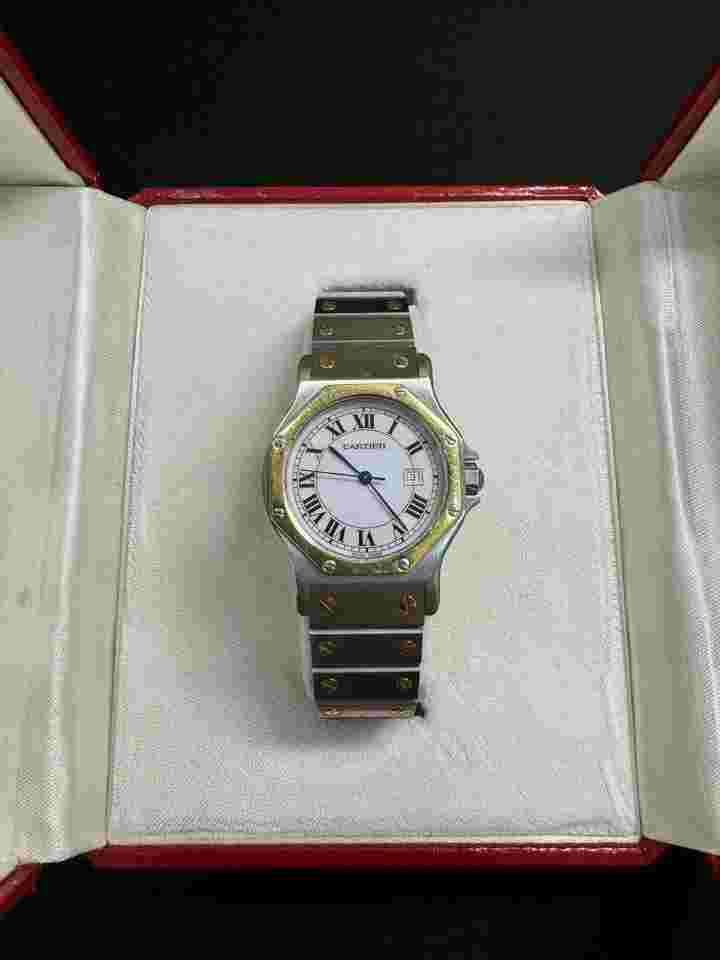 Cartier Santos
                           
                                 Octagon White Roman Dial 30mm 2966