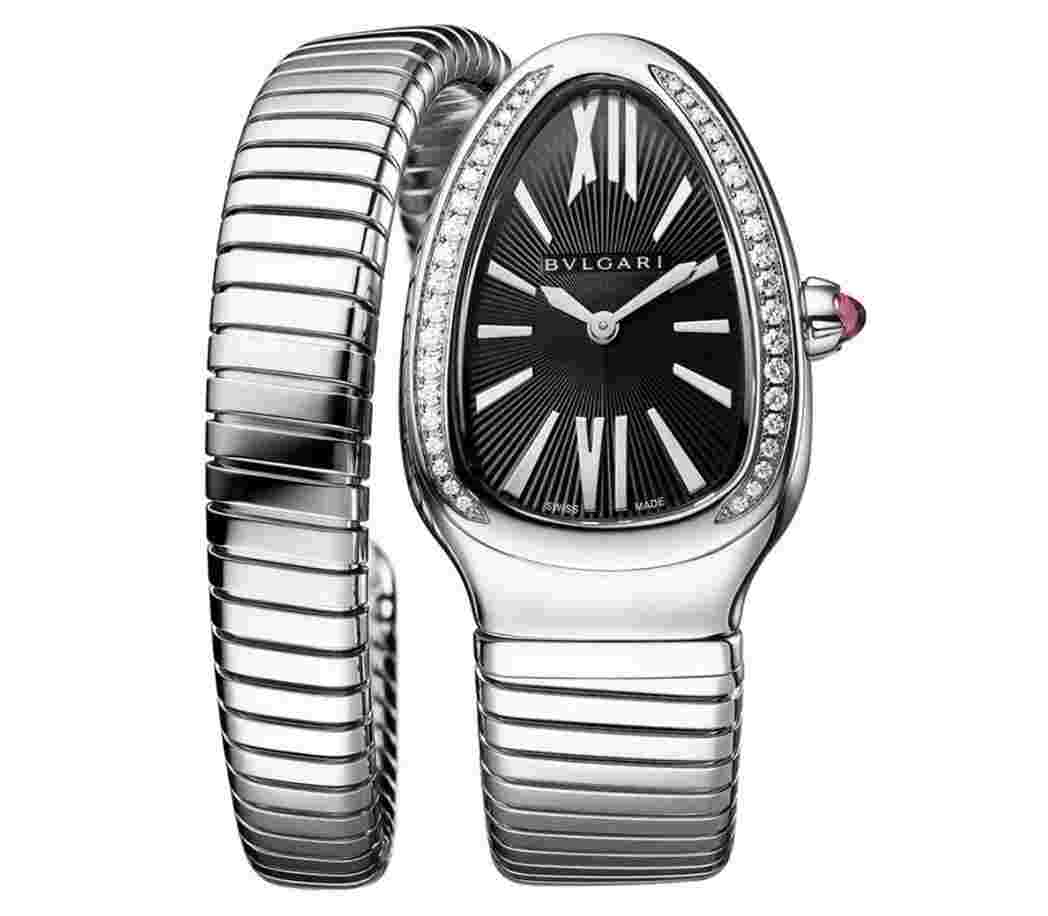 Bulgari Serpenti
Tubogas 35mm Stainless Steel Diamond Bezel Set Black Dial 103524