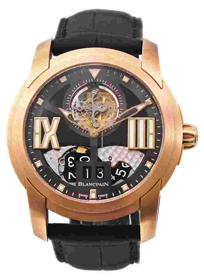 Blancpain L-Evolution
Tourbillon Grande Date in Rose Gold on Black Crocodile Leather Strap with Black Dial