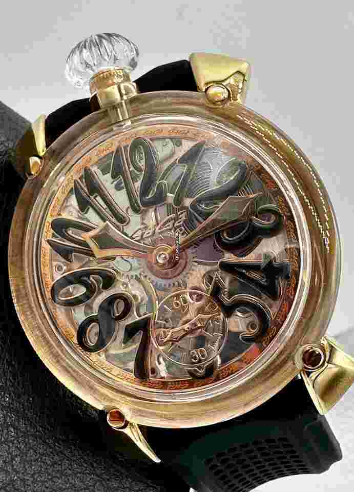 Gaga Milano
                           
                                 Manuale 48 Crystal Rose Gold Plate Swiss ETA 6497 Mechanical 48mm