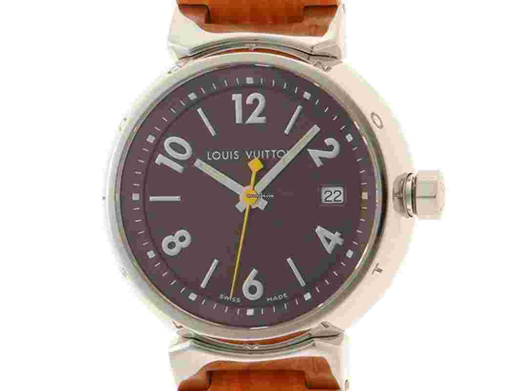 LOUIS VUITTON Q1211 Tambour Quartz Date Ladies Watch From Japan G0106