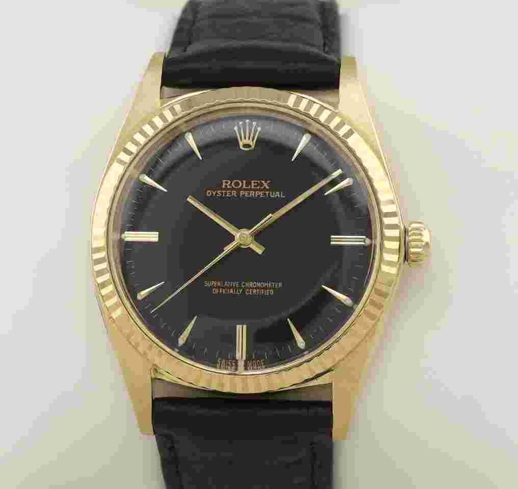 Rolex Oyster Perpetual 36
18K 1965 Gold Automatik Automatic schwarz gilt vintage rare oversize