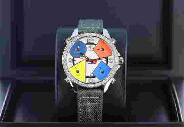 Jacob & Co. Five Time Zone
                           
                                 5-Timezone Guilloche Diamond Edition Steel 40mm Five Time Zone Rare JCM-88 5 Timezone