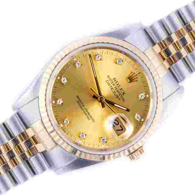 Rolex Datejust 36
                           
                                 Champagne Diamond 16233 1990 (Full Set)