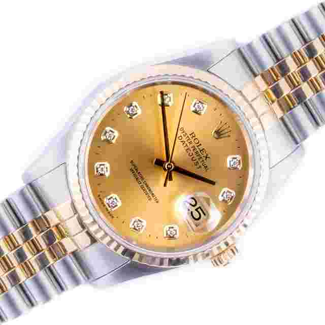 Rolex Datejust 36
                           
                                 Oyster Perpetual Datejust Champagne Diamond 16233 1996 (Full Set)