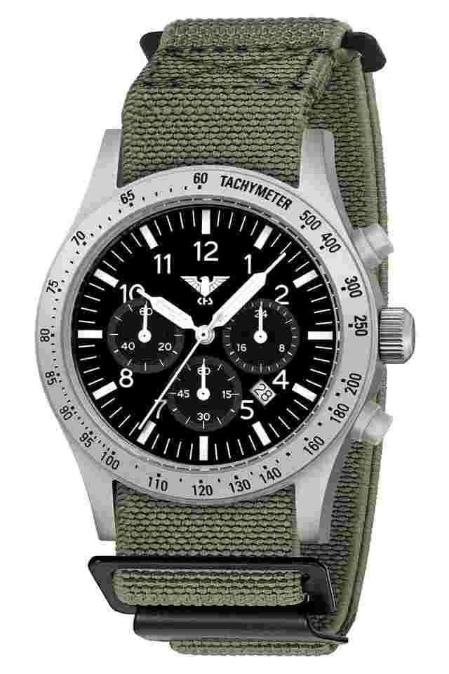 KHS PLASSC.DFSGO Herrenuhr Platoon Solar Chronograph Stahl Grau