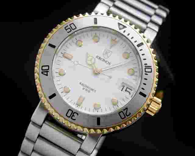 Kronos Kronojet 200 New Old Stock Diver ETA 955.112 vintage NOS SERVICED WARRANTY 
