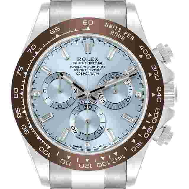 Rolex Daytona
                           
                                 Ice Blue Diamond Dial Platinum Chronograph Watch 116506 Box Card