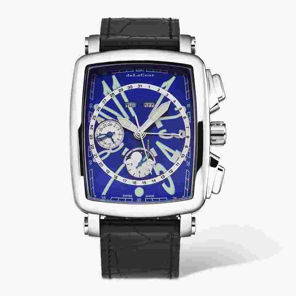 DeLaCour
                           
                                 'Via Larga' Chronograph Stainless Steel Men's Automatic Watch