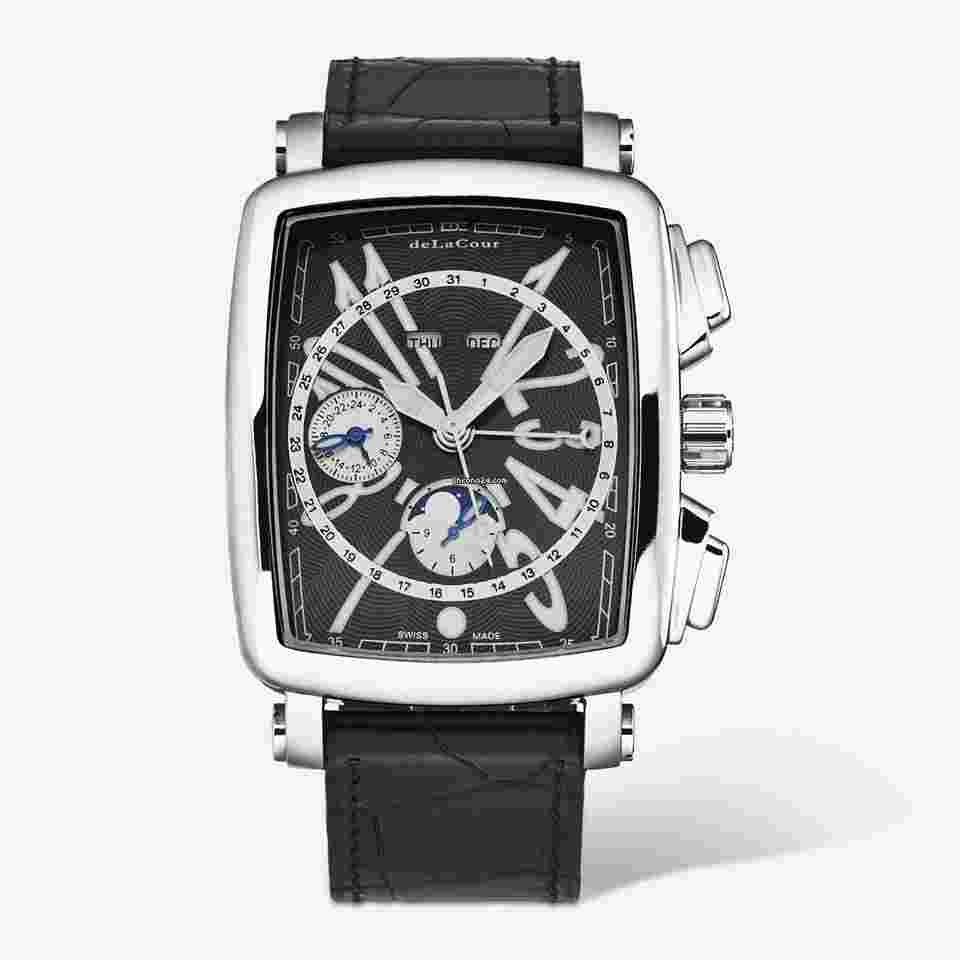 DeLaCour
                           
                                 'Via Larga' Chronograph Stainless Steel Men's Automatic Watch