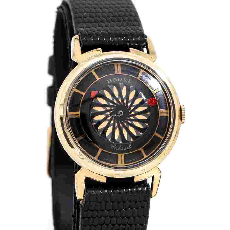 Ernest Borel
                           
                                 1980's Vintage Ernest Borel 18k Yellow Gold Plated Steel Cocktail Watch ( 15102)