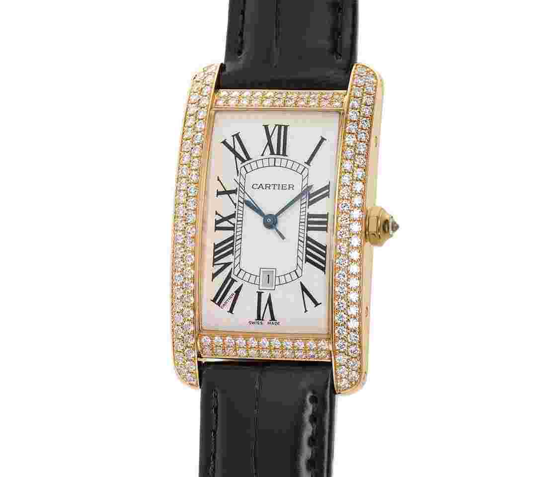 Cartier Tank Américaine
                           
                                 27mm Large Tank Americaine 18k RG Diamonds Auto 2012