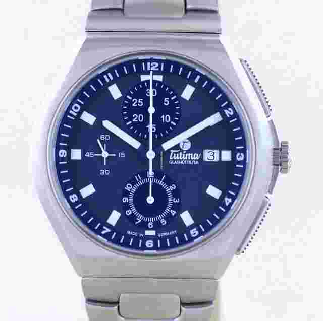 Tutima M2
                           
                                 Coastline Chronograph Titan blue Dial Date Sport Automatik B+P