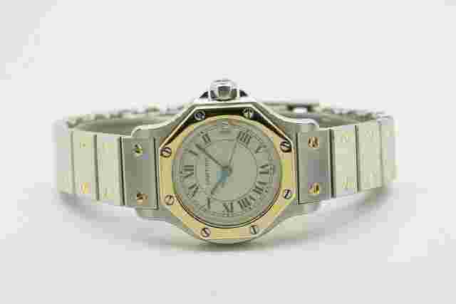 Cartier Santos
                           
                                 Octagon 187903 25mm Champagne Dial Stell & Gold Quartz 10436U