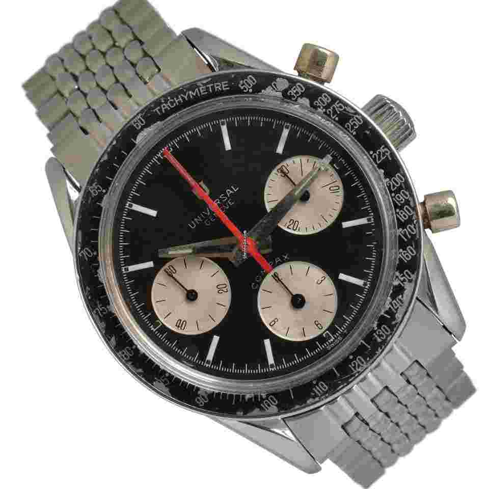 Universal Genève Compax
                           
                                 885103/02 chronograph "Nina Rindt" Panda black dial 1965’s