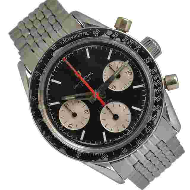 Universal Genève Compax
                           
                                 885103/02 chronograph "Nina Rindt" Panda black dial 1965’s