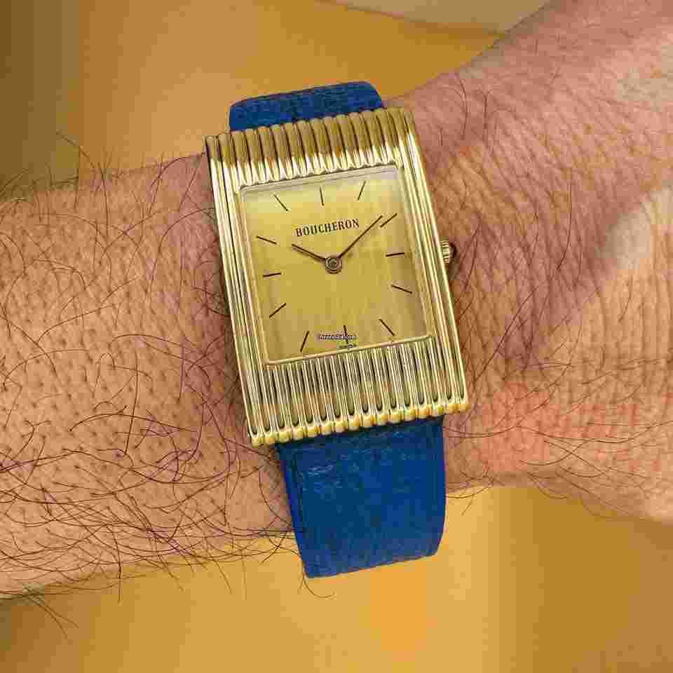 Boucheron Reflet
Solid Gold Yellow 18kt 750 Vintage Art Deco Reflet Large Size Quartz Unisex