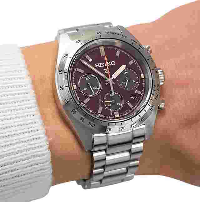 Seiko
                           
                                 Prospex Speedtimer 39mm Chronograph Date Red Dial Steel and Brown Leather Limited Edition