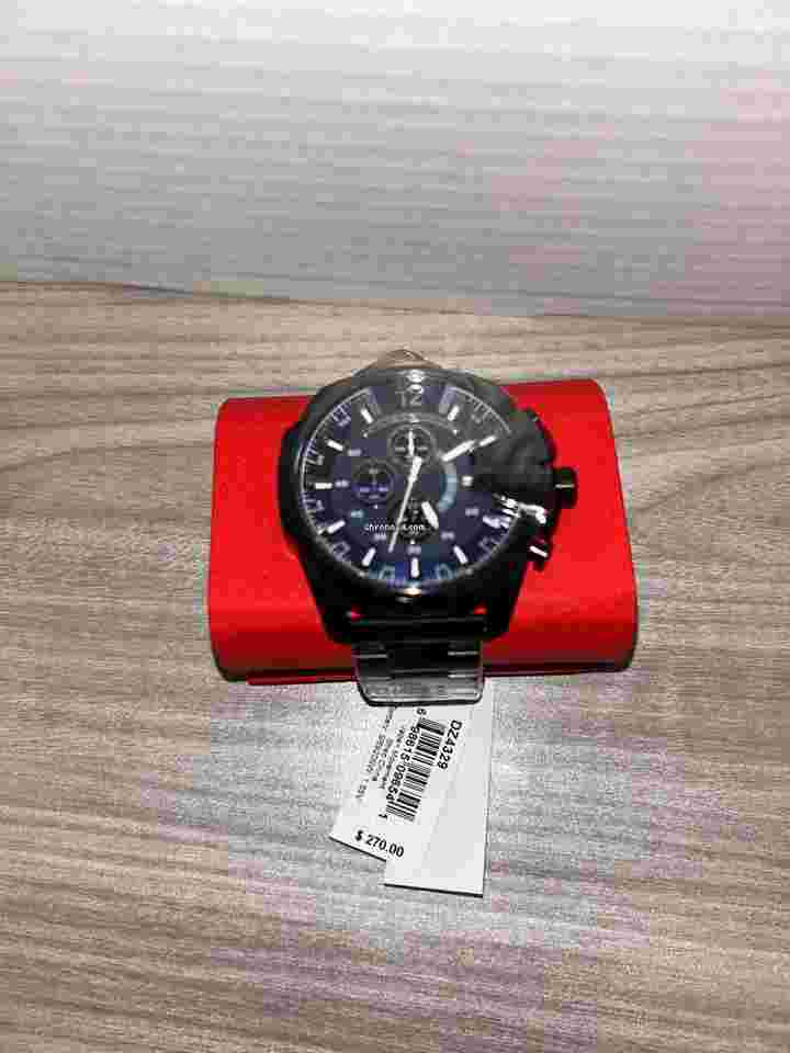 Diesel Mega Chief 59mm Case Stainless Steel Grey, Band Stainless Steel Grey Wristwatch for Men - (DZ4329)