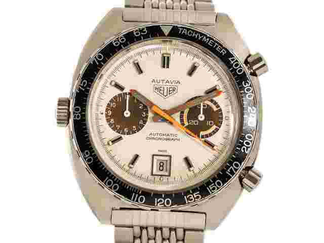 Heuer
                           
                                 Vintage AUTAVIA Chronograph Ref 1163 White Dial Tropic Sub Dials Stainless Steel Gay Freres Bracelet Cal-12 Bj-1971
