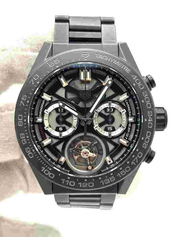TAG Heuer Carrera
                           
                                 Calibre Heuer 45mm Tourbillon Skeleton Dial CAR5A90.BH0742 Box & Papers 2019