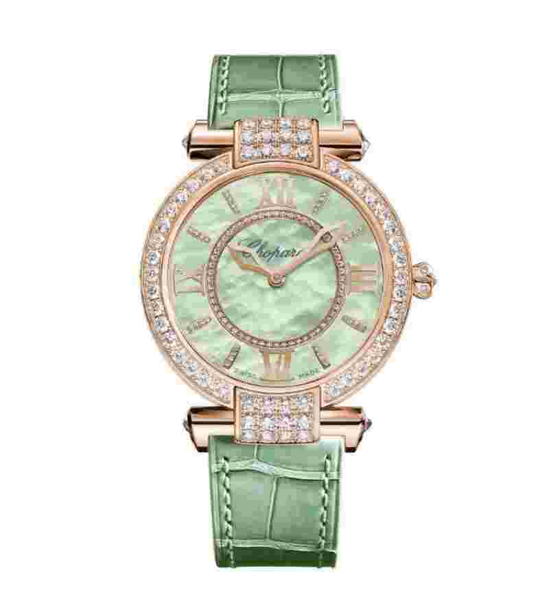 Chopard Imperiale
                           
                                 Green Mother of Pearl Dial Diamond Leather Strap 36 mm 384242-5022 Joaillerie