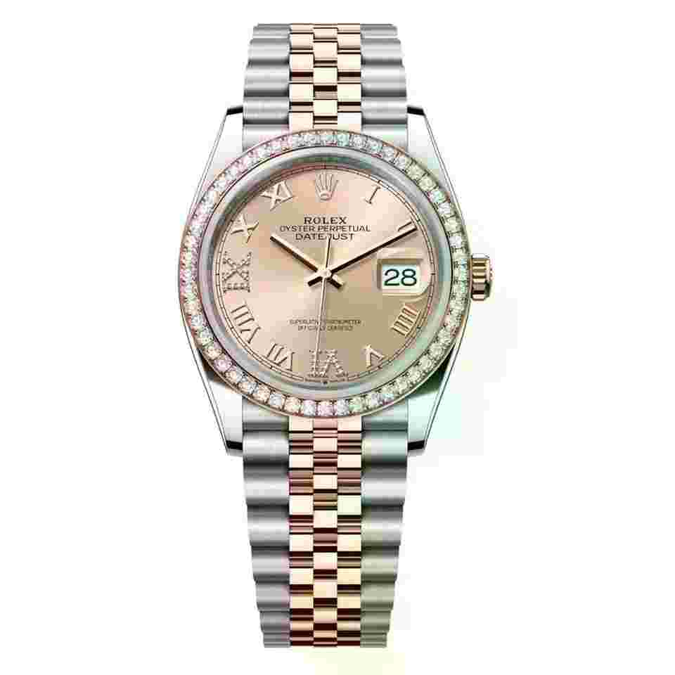 Rolex Datejust 36
                           
                                 126281RBR-0015 36mm Jubilee Two Tone Diamond Bezel Pink Roman Dial 2024