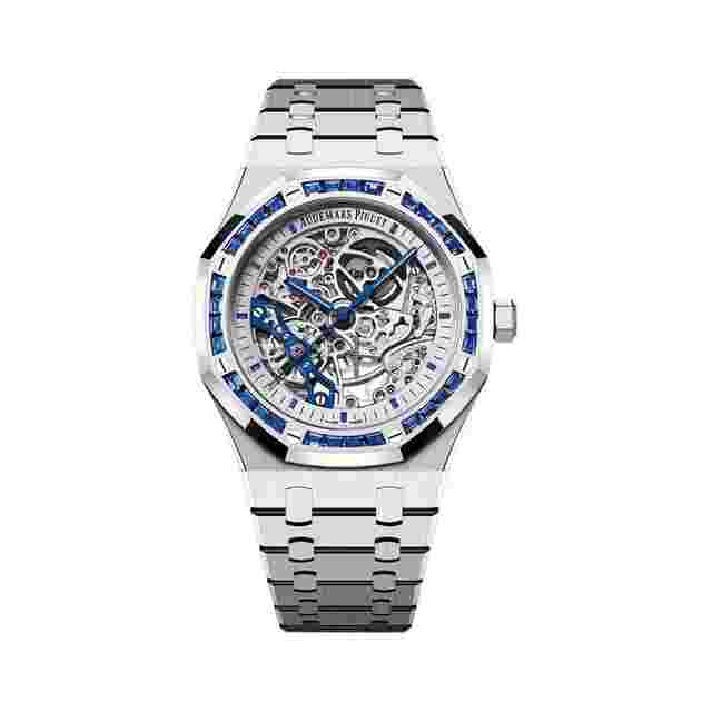 Audemars Piguet Royal Oak Double Balance Wheel Openworked
                           
                                 15412BC.SS.1220BC.02 Openworked White Gold Sapphire Bezel Japan Edition
