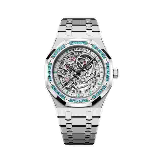 Audemars Piguet Royal Oak Double Balance Wheel Openworked
                           
                                 15412BC.TO.1220BC.01 Openworked White Gold Swiss Topaz Bezel