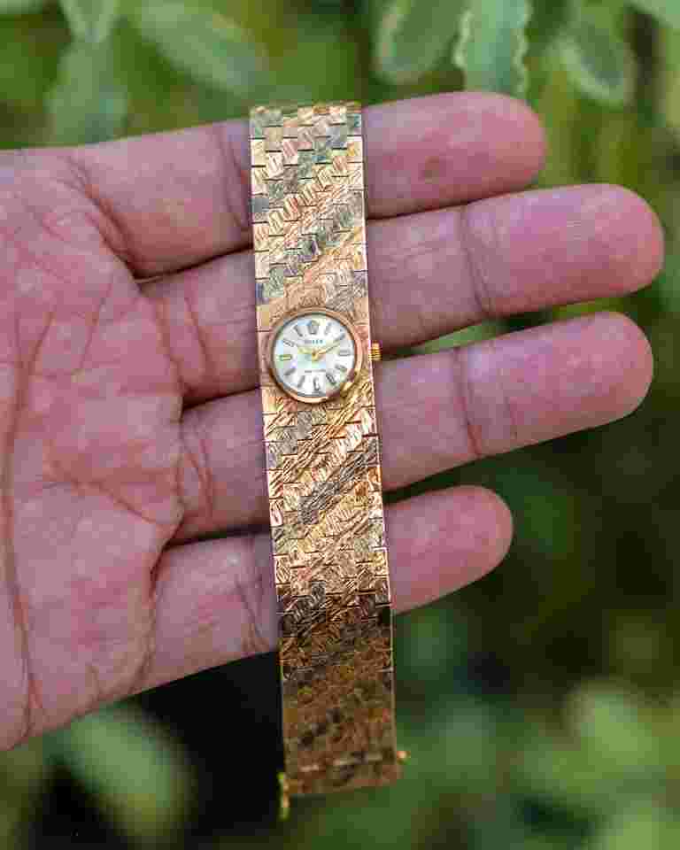 Rolex Precision
                           
                                 Unique 9ct Gold Tritone Cocktail Watch - Manual Wind Mint Condition