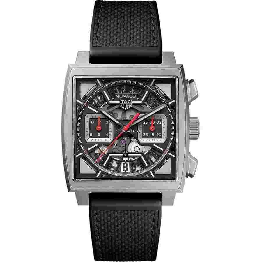 TAG Heuer Monaco
                           
                                 Chronograph Monaco Automatic 39 mm Watch CBL2183.FT6236 Titanium Case Black Dial Rubber Strap 2024