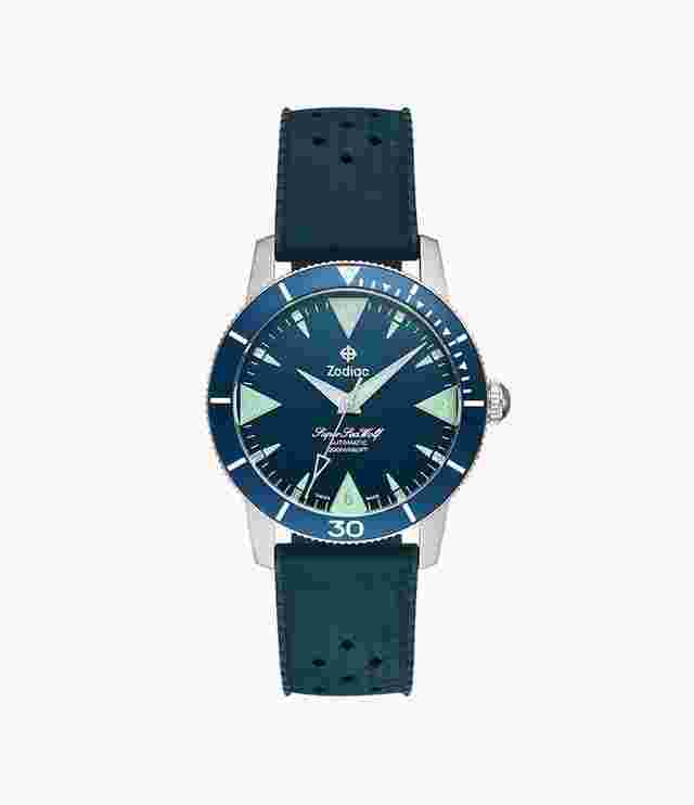 Zodiac Sea Wolf
                           
                                 ZO9217 Super Sea Wolf Steel 39 mm Blue Dial Rubber Automatic Men's Watch