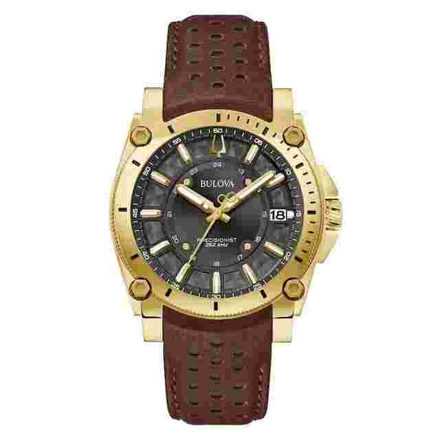 Bulova Precisionist 97B216 40m 300m WR sapphire crystal leather band High Performance Quar Precisionist 97B216 40m 300m WR sapphire crystal
