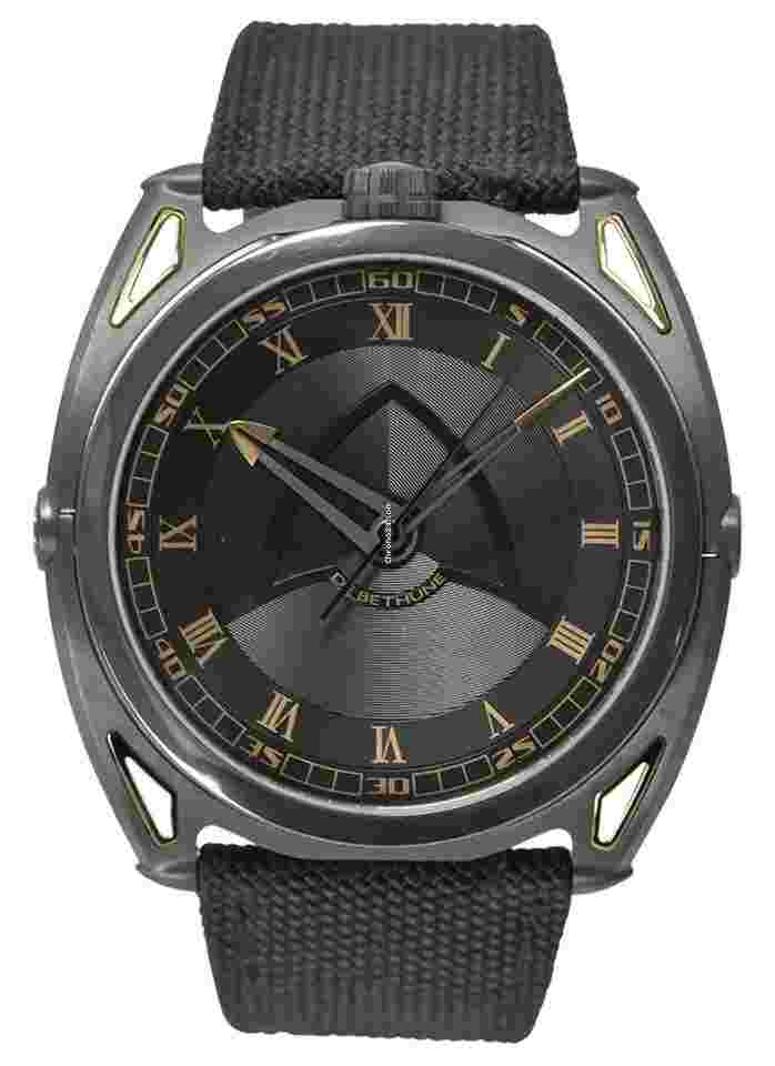 De Bethune
DB27 Titan Hawk "John Player Special" Polished Black Zirconium on Black Leather Strap with Black and Gold Dial Limited to 50