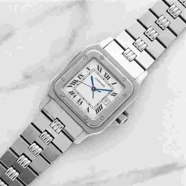 Cartier Santos
                           
                                 Carrée 2960 - Stainless Steel w/Godron Bracelet