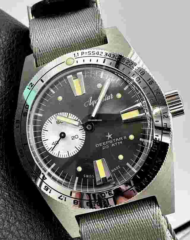 Aquastar
                           
                                 DEEPSTAR II STEEL GREY DIAL SWISS AUTOMATIC 37MM STAINLESS STEEL 200M