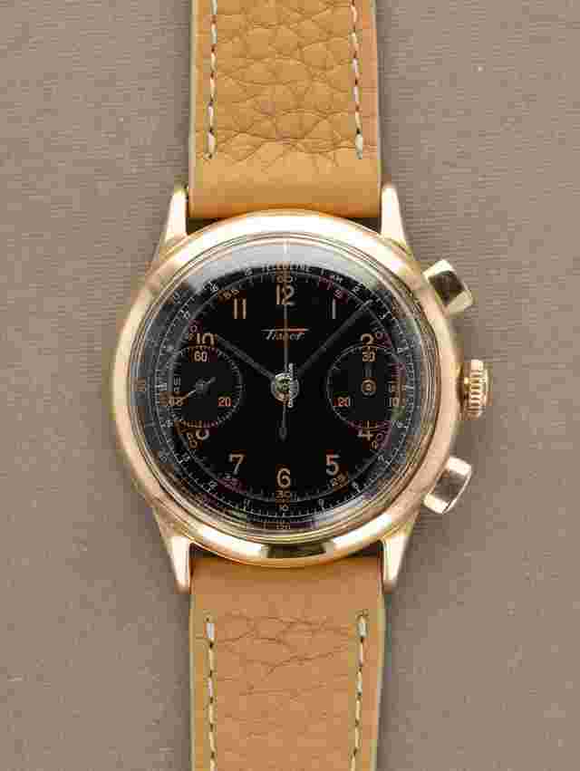 Tissot
                           
                                 15TL Rose Gold Chronograph - Black 'Gilt' Multi-Scale' Dial