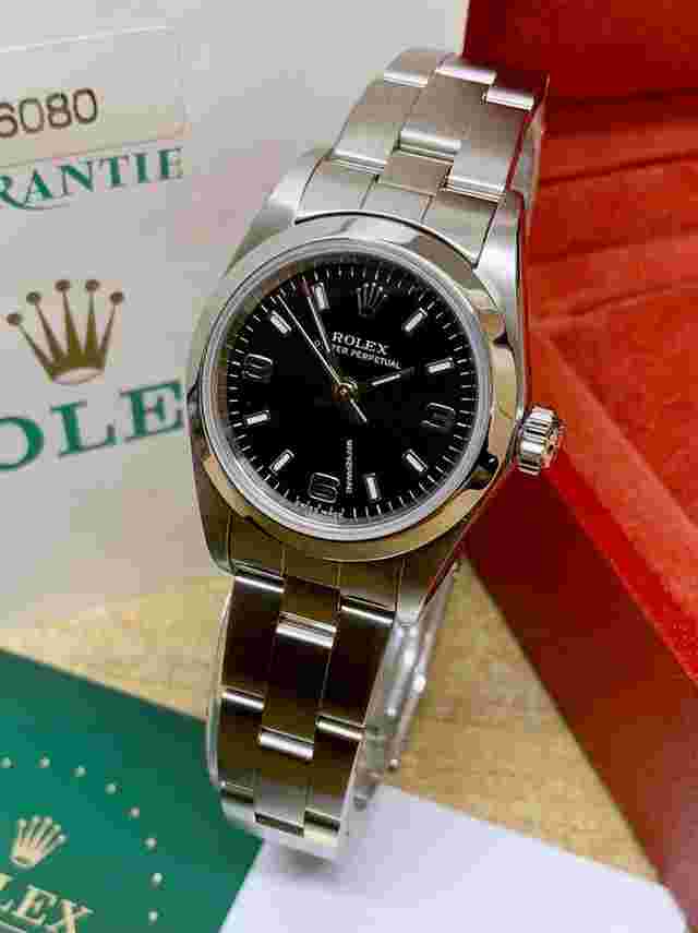 Rolex Oyster Perpetual
                           
                                 24mm 76080 Black Dial Serviced in 2024 B&P 2002