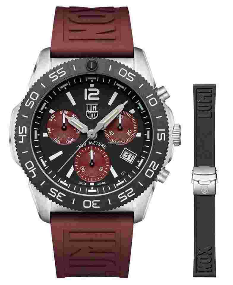 Luminox
Pacific Diver Chronograph Burgundy/Black Rubber Mens Watch XS.3155.1.SET