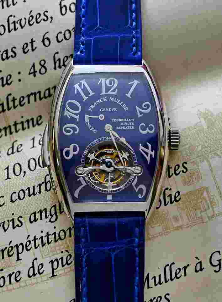 Franck Muller
Tourbillon Imperial Minute Repeater 950 Platinum Limited Curvex Collection Blue Dial B&P