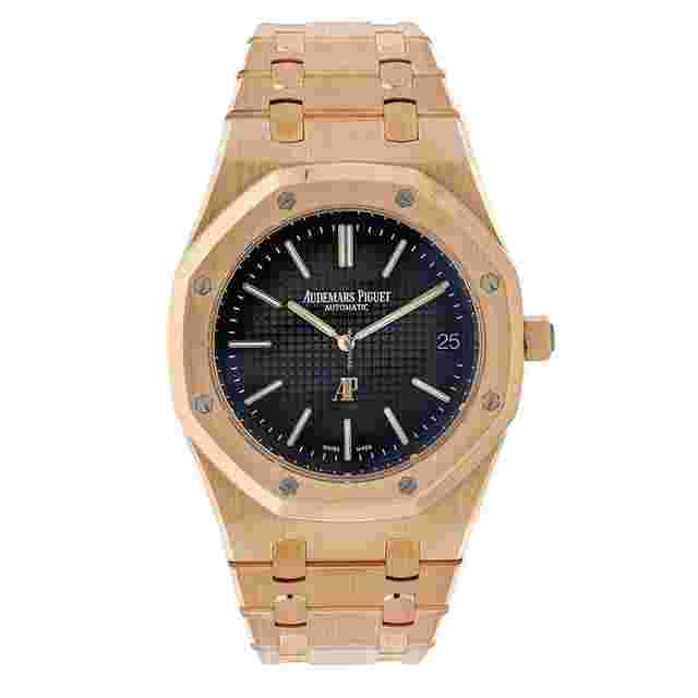 Audemars Piguet Royal Oak Jumbo
                           
                                 16202OR 18K Rose Gold Black Dial 39 mm