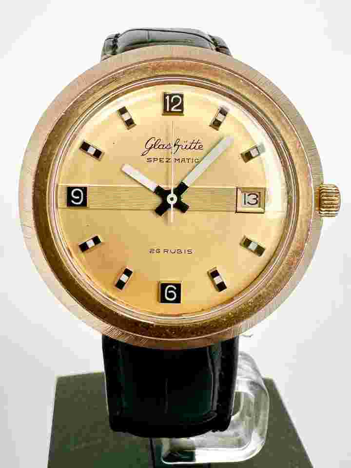 Glashütte SPEZIMATIC 14k Yellow Gold Plated 42mm 