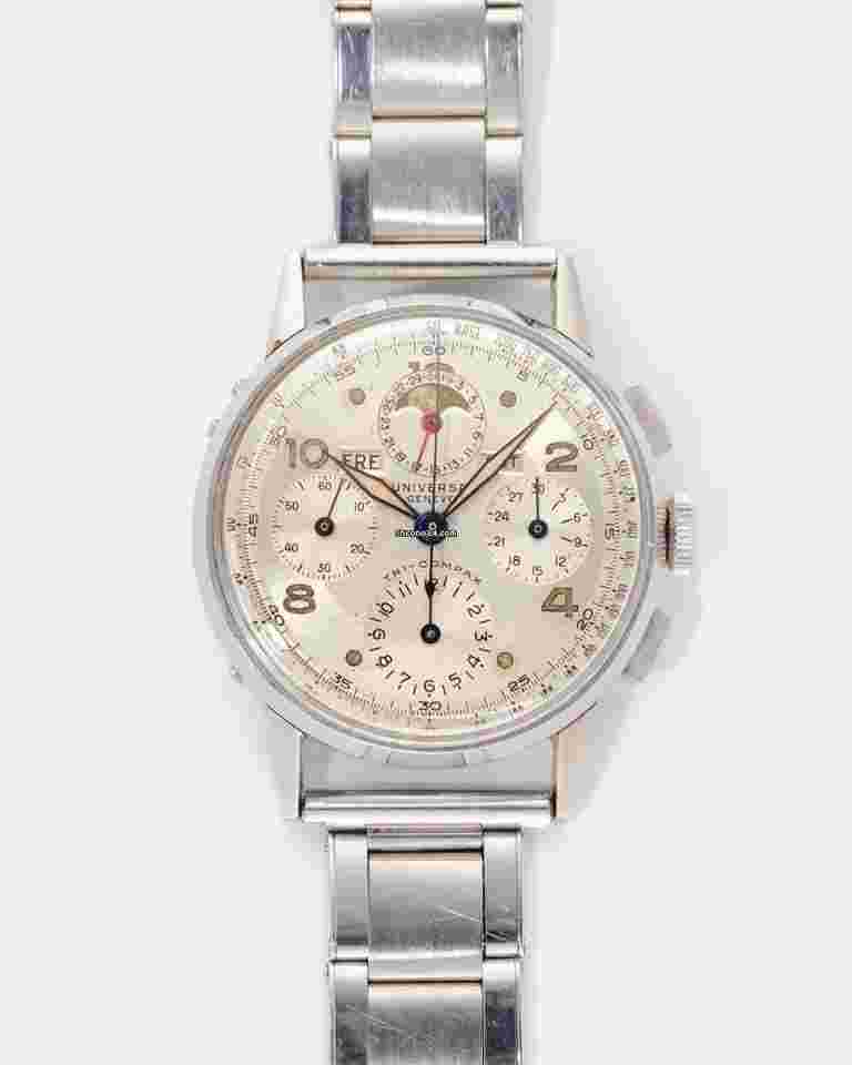 Universal Genève Tri-Compax
                           
                                 Triple Calendar Moon Chronograph S/S Large 37mm Military General WWII Swiss