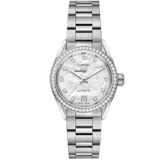 TAG Heuer Carrera Lady
                           
                                 Date 29mm Mother of Pearl Diamond Women's Watch WBN2414.BA0621