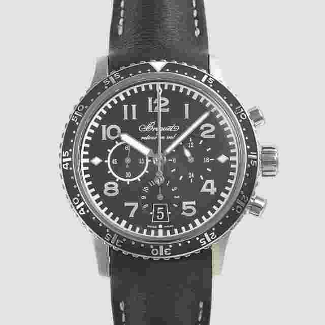 Breguet Type XX - XXI - XXII
                           
                                 Transatlantique Type XXI Flyback Automatic Black Dial Black Leather Men's Watch