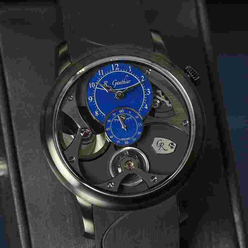 Romain Gauthier Insight Micro-Rotor Blackened Titanium Blue Enamel Dial