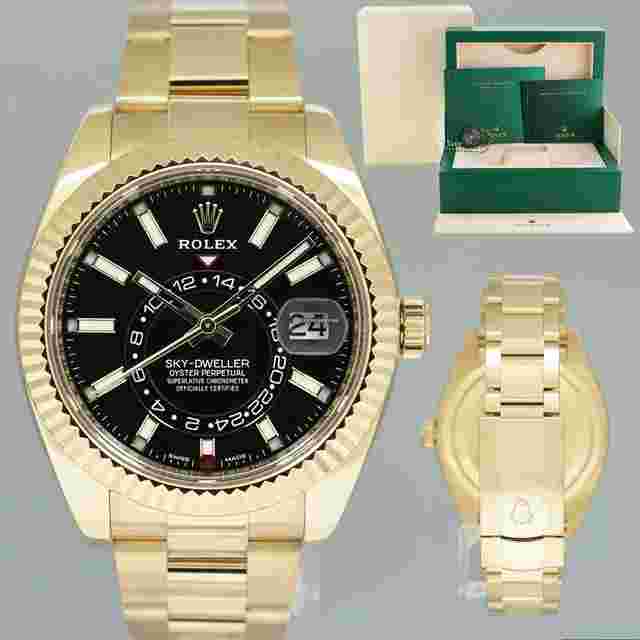 Rolex Sky-Dweller
                           
                                 MINT Rolex Sky-Dweller Yellow Gold 44mm Black Dial 326938 Watch Box